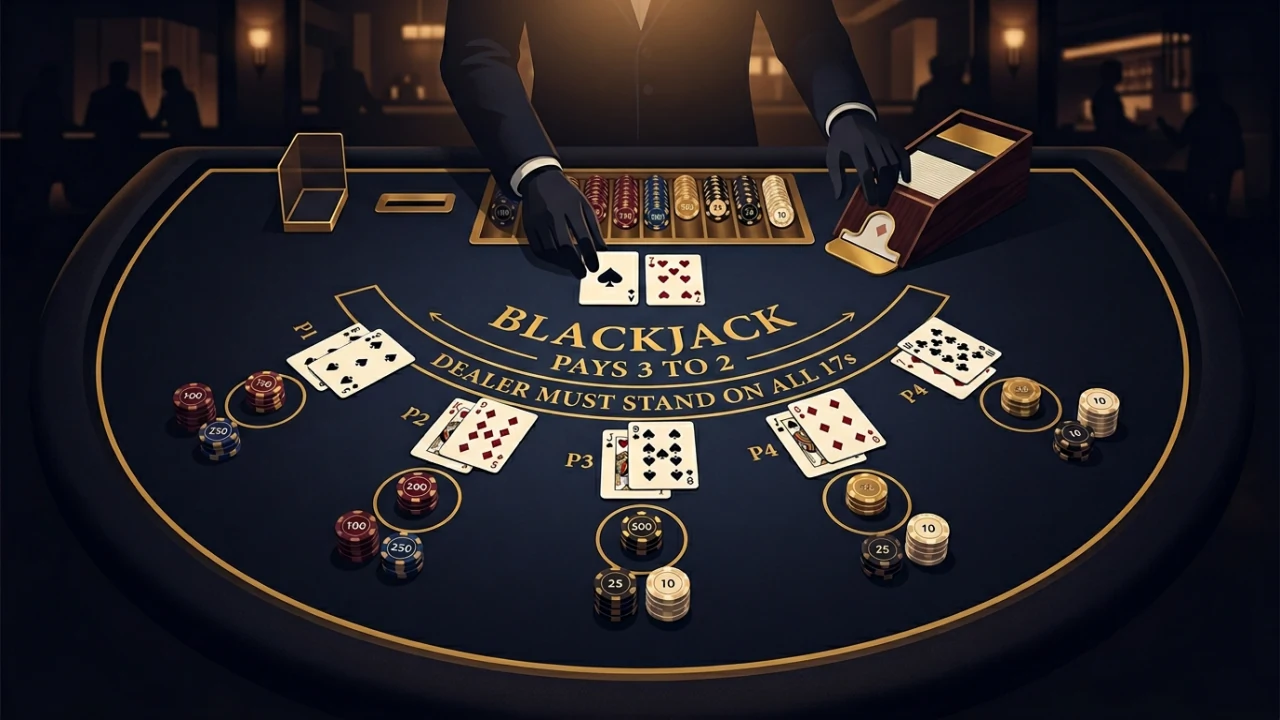 Live dealer blackjack and roulette streamed from a professional studio